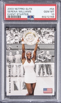 2003 NetPro Elite Event Starter #S4 Serena Williams Rookie Card - PSA GEM MT 10